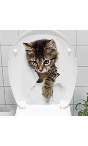 Decohandy Klozet Etiketi Stray Cat