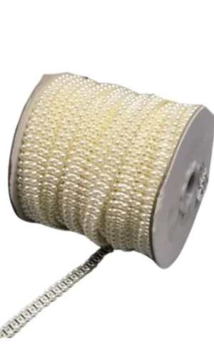 Dikilebilir Sıralı İnci En 1 cm Krem 5 Metre