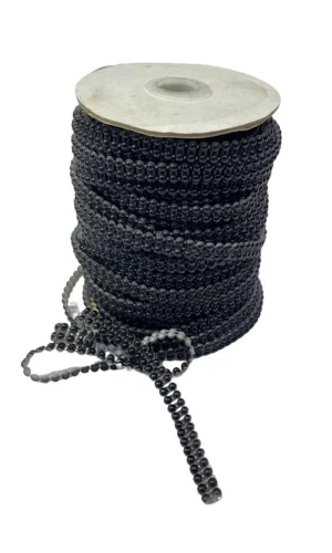 Dikilebilir Sıralı İnci En 1 cm Siyah 10 Metre