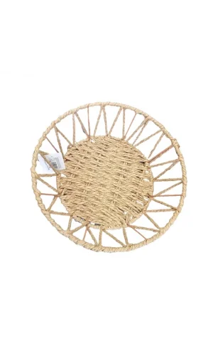 Doğal Örgü Yuvarlak Sepet