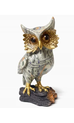 Dolar Baskılı Özel Tasarım Polyester Baykuş - 22x13 cm