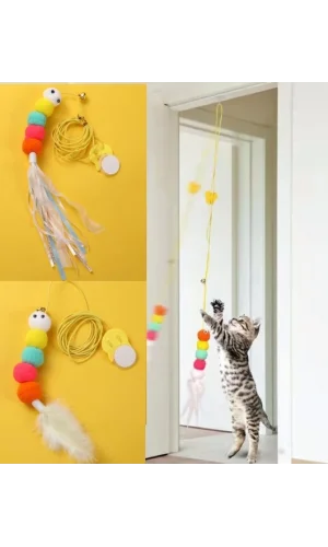 Elastik Yapışkanlı Kedi Oyun Oltası