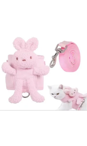 Evcil Hayvan Peluş Ayıcıklı Göğüs Gezdirme Tasması Set