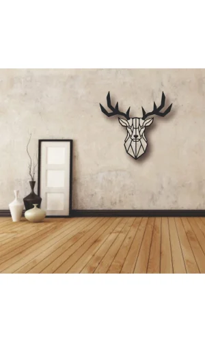 Geyik Figürlü Ahşap Tablo