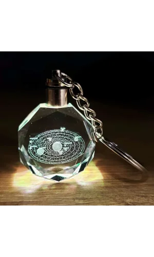 Gezegenler Temalı Renk Değiştiren Kristal Anahtarlık