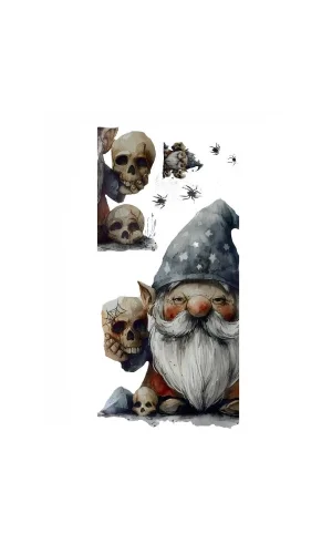 Gotik Cüce ve Kafatası Halloween Duvar Sticker Seti