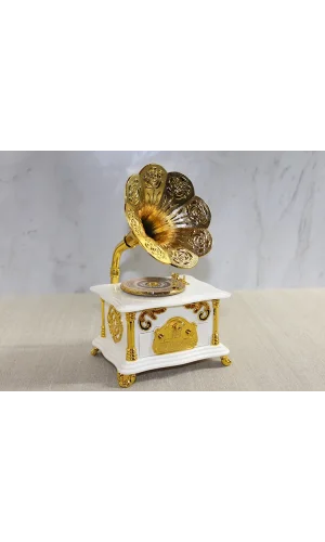 Gramofon Müzik Kutusu Beyaz