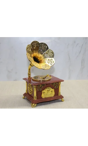 Gramofon Müzik Kutusu Kahverengi