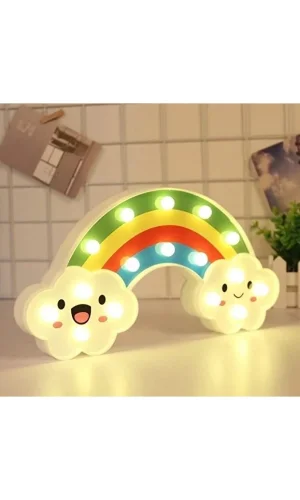 Gülen Bulutlu Gökkuşağı LED Gece Lambası