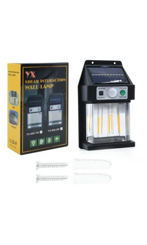 Güneş Enerjili Hareket Sensörlü Duvar Lambası