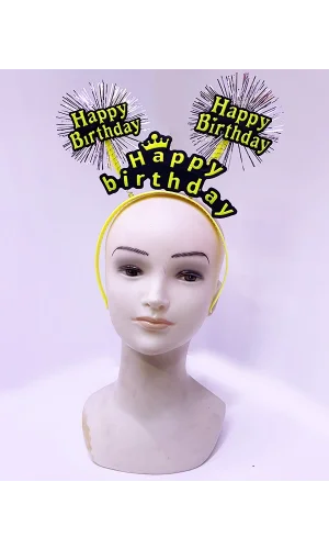 Happy Birthday Neon Sarı Tacı