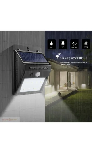 Hareket Sensörlü Solar Dış Mekan Lambası