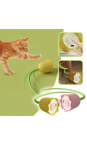 Hareketli Çiçek Kedi Oyuncağı