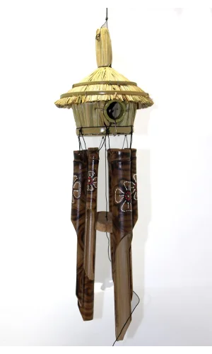 Hasır Kuş Yuvalı Bambu Çan 50 cm