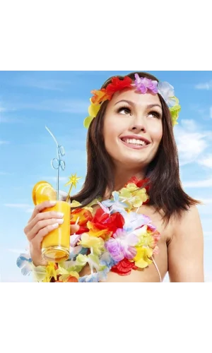 Hawaii Çiçekli Kolye Bileklik Seti