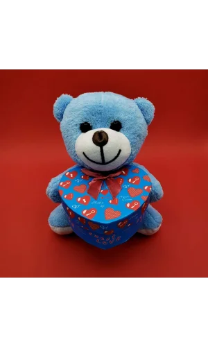 Hediyelik Mavi Kutulu Ayıcık