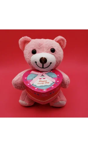 Hediyelik Pembe Kutulu Ayıcık