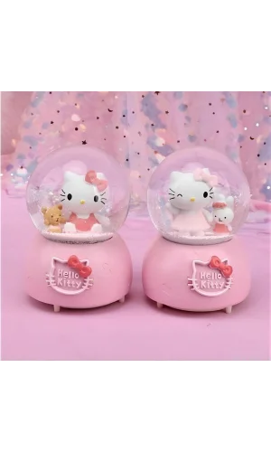 Hello Kitty Işıklı Müzikli Kar Küresi Orta Boy Model 4