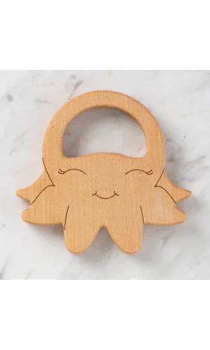 Hobi Baby Ahtapot Figürlü Organik Ahşap Diş Kaşıyı