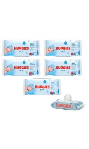 Huggies Pure Yenidoğan Hassas Islak Havlu 72 Yaprak 5li Paket (432 Yaprak)