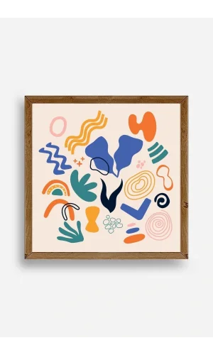 İllüstrasyon Ahşap Çerçeveli Tablo