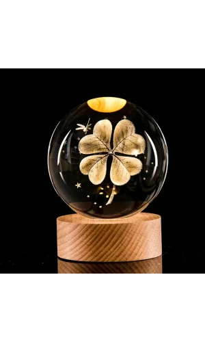 Işıklı Yonca Tasarımlı Cam Küre