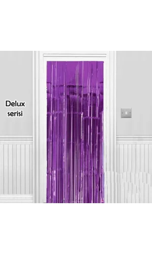 Işıltılı Duvar ve Kapı Perdesi Mor Renk