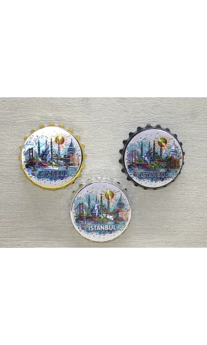 İstanbul Temalı Gazoz Kapağı Magnet - Model 2