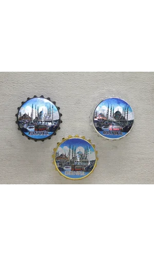 İstanbul Temalı Gazoz Kapağı Magnet - Model 3