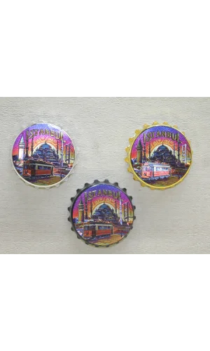 İstanbul Temalı Gazoz Kapağı Magnet - Model 4