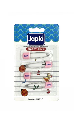 Japlo Emniyetli Çengelli Bebek İğnesi 4lü - Pembe