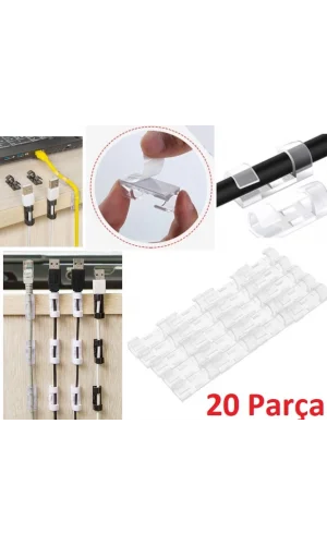 Kablo Sabitleyici Klips Seti 20 Adet