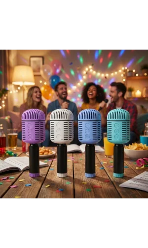 Kablosuz Hoparlörlü Karaoke Mikrofonu