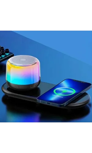 Kablosuz Şarj Standlı Bluetooth Hoparlör