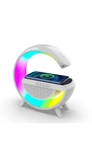 Kablosuz Şarj Standlı RGB Hoparlör