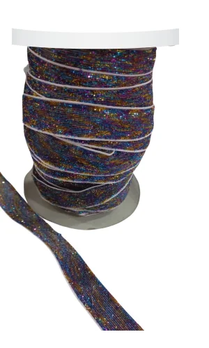 Kadife Kurdele Simli 1,5 cm Karışık Renk 1 Metre