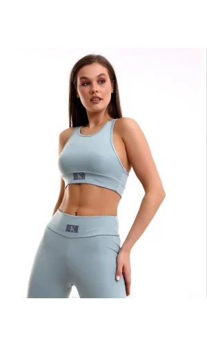 Kadın Crop Tayt İkili Spor Takımı - Gri