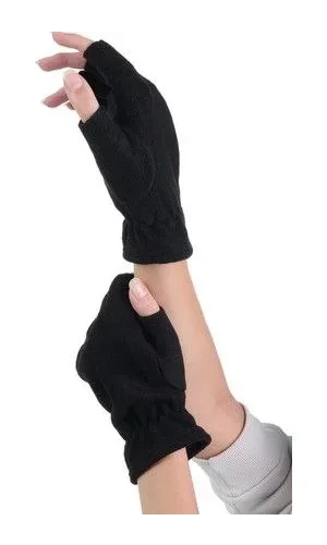 Kadın Kısa Parmaksız Triko Eldiven - Siyah