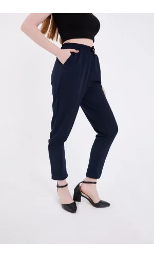 Kadın Tam Kalıp Basic Eşofman Pantolon - Lacivert