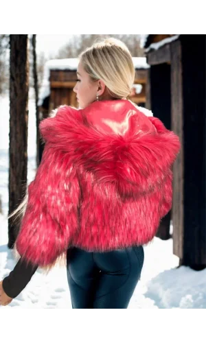 Kadın Uzun Kollu Kürk - Bordo