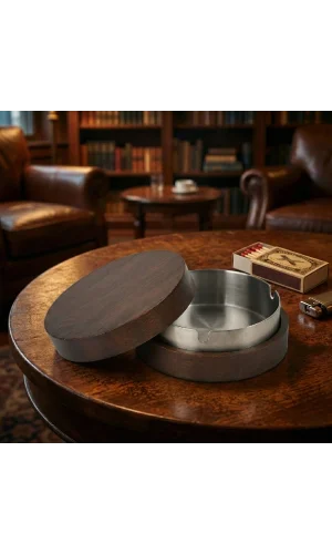 Kahverengi Bambu Kapaklı Küllük