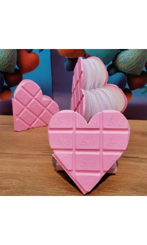 Kalpli Çikolata Not Defteri Pembe Renk