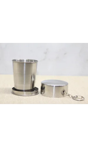 Katlanabilir Tekli Paslanmaz Çelik Shot Bardak 7 cm