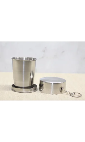 Katlanabilir Tekli Paslanmaz Çelik Shot Bardak - Model 2