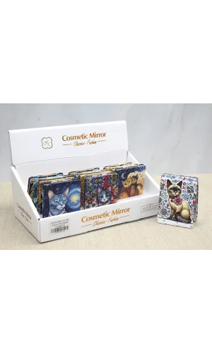 Kedi Taşlı El Aynası Dikdörtgen İnce