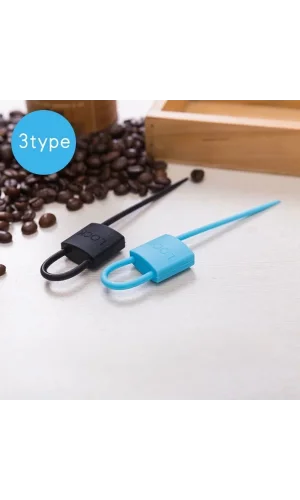 Kilit Şeklinde Silikon Kablo ve Poşet Bağlama Aparatı (3lü Set)