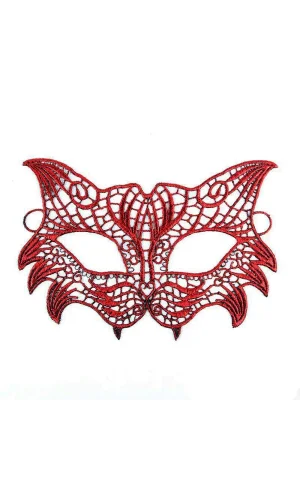 Kırmızı Dantel Masquerade Maskesi 8 No