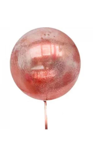 Kırmızı Simli Yuvarlak Şeffaf Balon 24 İnç