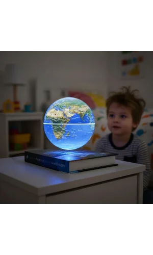 Kitap Şeklinde Manyetik Dönen Işıklı Dünya Küre