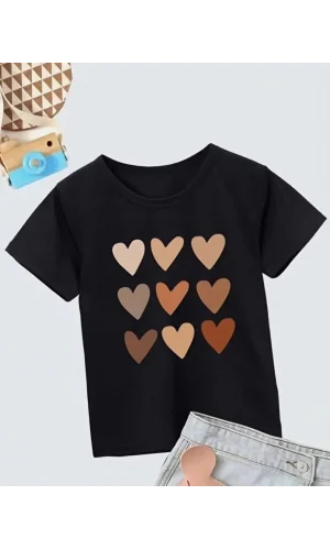 Kız Çocuk Bisiklet Yaka Baskılı T-Shirt - Beyaz